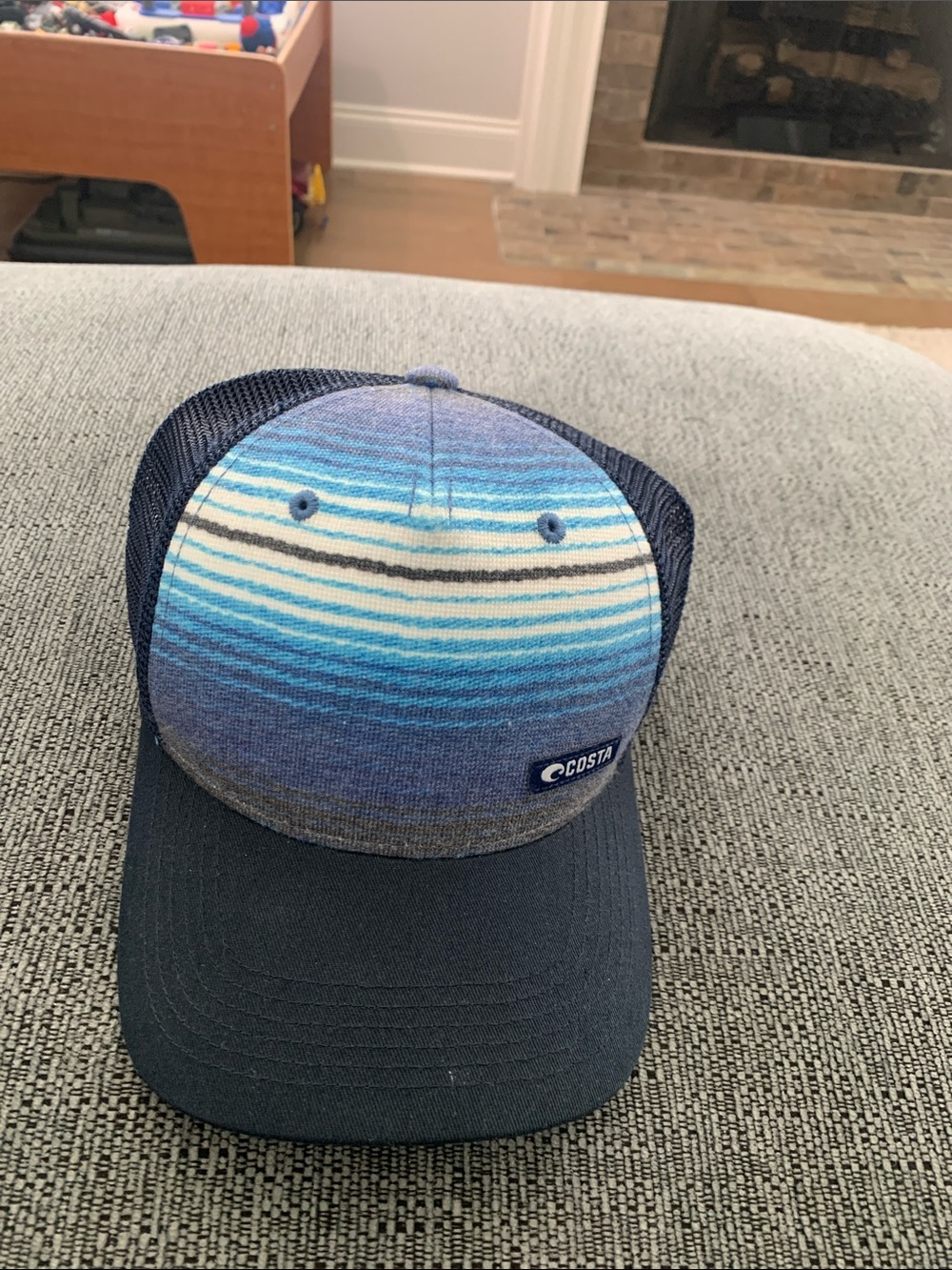 Costa Kids Navy and Blue Gradient Trucker Hat